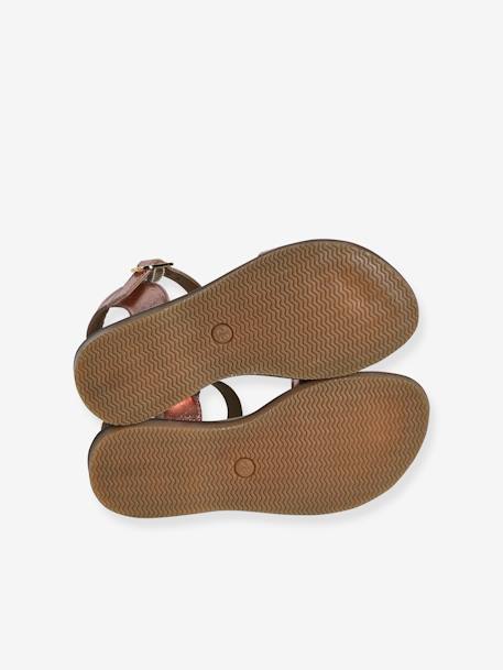 Leren kindersandalen kleutercollectie okergeel - vertbaudet enfant 