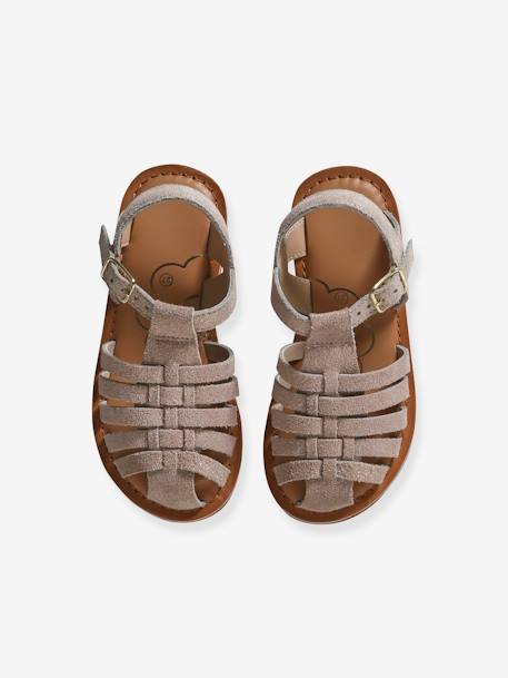 Leren kindersandalen kleutercollectie goud - vertbaudet enfant 