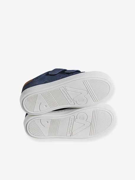 Leren sneakers met klittenband, kleutercollectie marineblauw - vertbaudet enfant 