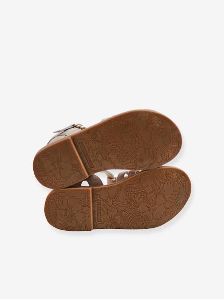 Leren kindersandalen kleutercollectie goud - vertbaudet enfant 