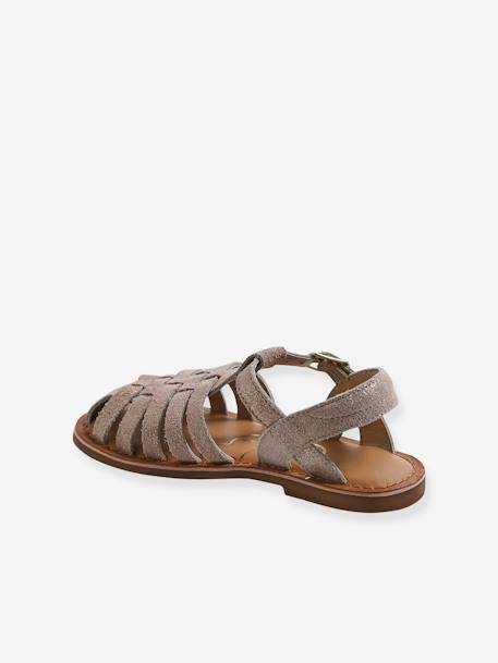 Leren kindersandalen kleutercollectie goud - vertbaudet enfant 