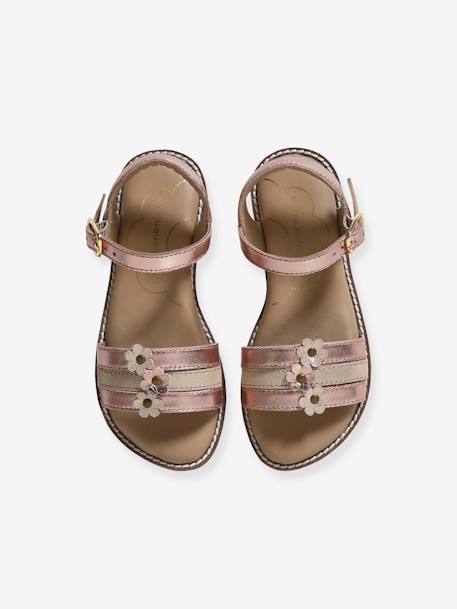 Leren kindersandalen kleutercollectie okergeel - vertbaudet enfant 