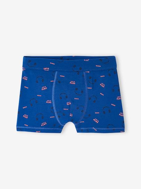 Set met 7 stretch jongensboxers beer van biokatoen koningsblauw - vertbaudet enfant 