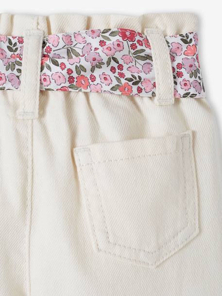 Baby paperbag-broek met knoopriem ecru - vertbaudet enfant 