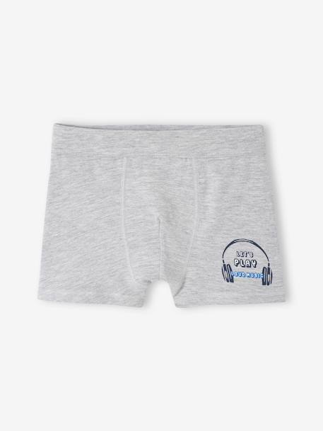 Set met 7 stretch jongensboxers beer van biokatoen koningsblauw - vertbaudet enfant 