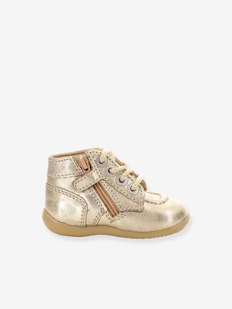 Leren babylaarsjes Bonzip 961630-10-113 KICKERS® goud - vertbaudet enfant 