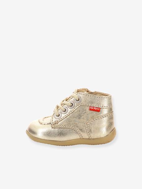 Leren babylaarsjes Bonzip 961630-10-113 KICKERS® goud - vertbaudet enfant 