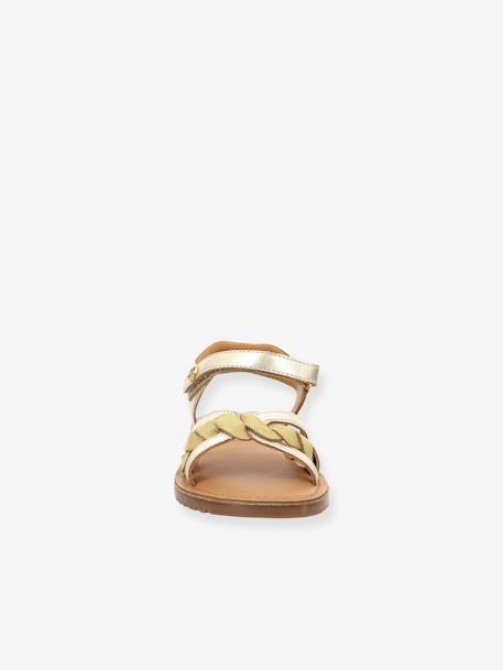 Leren kindersandalen Betty 694799-30-15 KICKERS® goud - vertbaudet enfant 