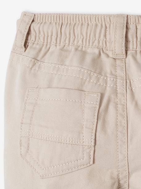 Gekeperde short met elastische tailleband babyjongen beige+camel+groengrijs - vertbaudet enfant 