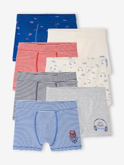 Set met 7 stretch jongensboxers beer van biokatoen  - vertbaudet enfant