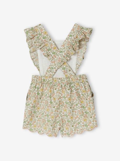 Gebloemde baby combi-short vanille - vertbaudet enfant 