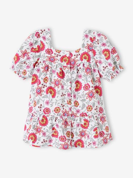 Babyjurk met bloemen en ruches ecru - vertbaudet enfant 