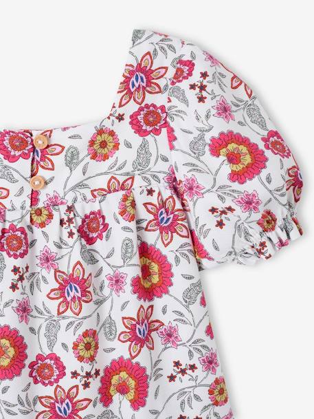 Babyjurk met bloemen en ruches ecru - vertbaudet enfant 