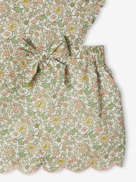 Gebloemde baby combi-short vanille - vertbaudet enfant 