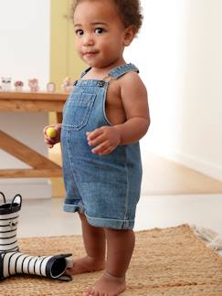 Baby-Salopette, jumpsuit-Korte babytuinbroek van denim