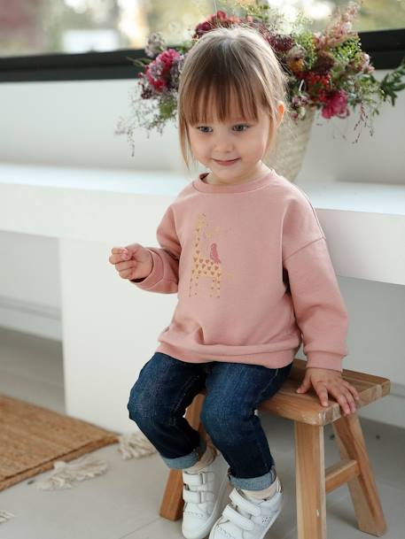 Basic sweater van molton baby's lichtgeel+rouge - vertbaudet enfant 