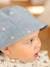 Denim hoed met geborduurde bloemen voor babymeisjes jeansblauw - vertbaudet enfant 