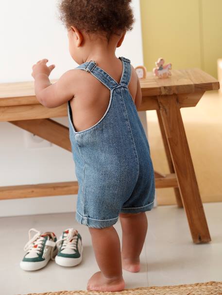 Korte babytuinbroek van denim stone - vertbaudet enfant 