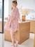 Korte jurk van bloemenprint katoen voor zwangerschap en borstvoeding grijs, bedrukt+terracotta - vertbaudet enfant 