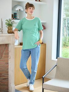 -Personaliseerbare gestreept zwangerschaps- en borstvoedings t-shirt in katoen