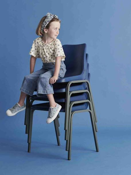 Driekwartsbroek met grote opening meisjes double stone+ongewassen denim - vertbaudet enfant 