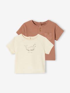 Set van 2 geboorte T-shirts in biologisch katoen  - vertbaudet enfant