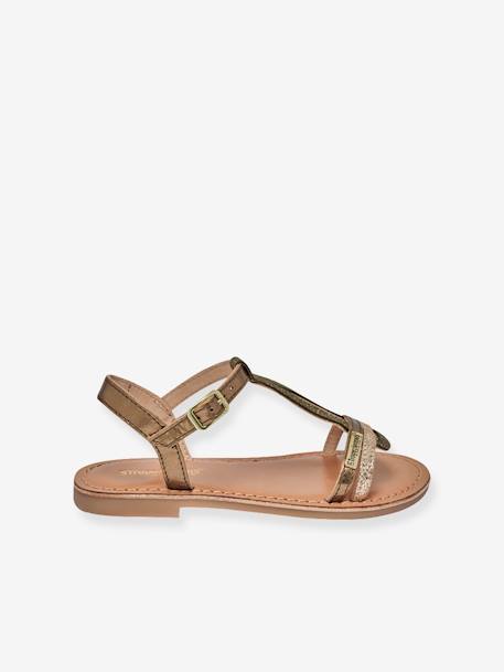 Leren kindersandalen Bada LES TROPEZIENNES® PAR M. BELARBI brons+goudbeige - vertbaudet enfant 