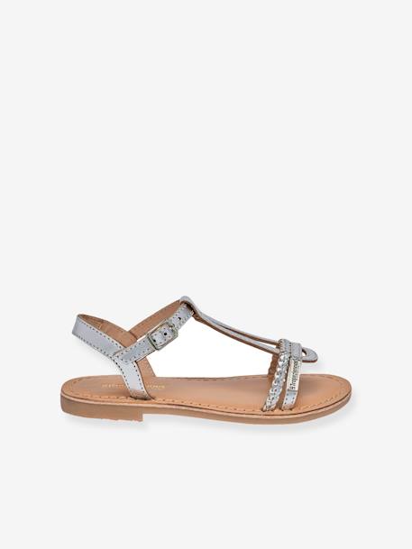 Leren sandalen Badou LES TROPEZIENNES® BY M. BELARBI zilver - vertbaudet enfant 