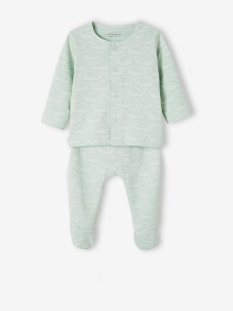 Set van 2 tweedelige babypyjama's van katoenjersey hemelsblauw - vertbaudet enfant 