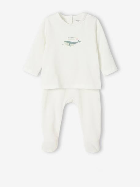 Set van 2 tweedelige babypyjama's van katoenjersey hemelsblauw - vertbaudet enfant 