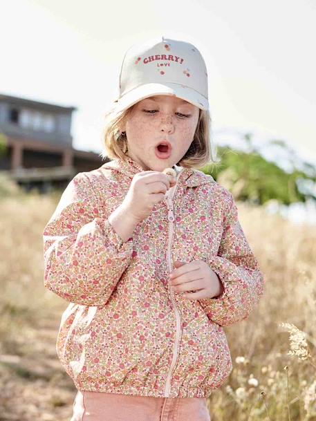 3-in-1 parka met capuchon voor meisjes in het tussenseizoen en uitneembaar windjack kaki+rozen - vertbaudet enfant 