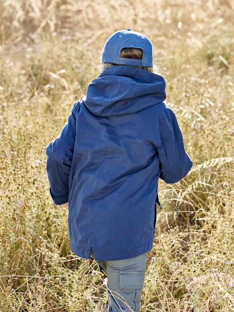 Jongens 3-in-1 parka voor het tussenseizoen met uitneembaar donsjack zonder mouwen marineblauw - vertbaudet enfant 