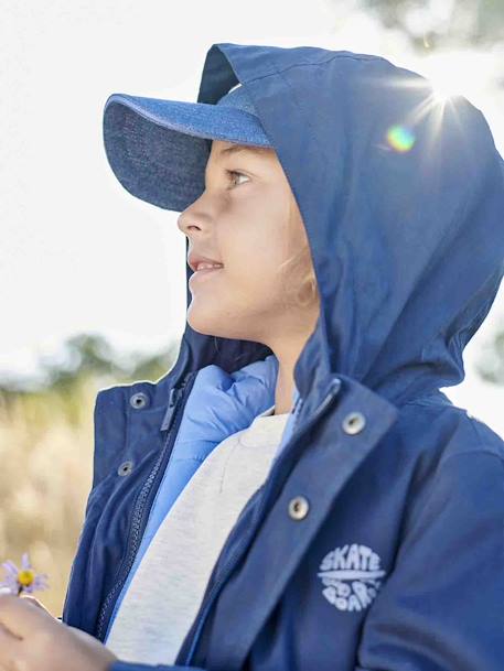 Jongens 3-in-1 parka voor het tussenseizoen met uitneembaar donsjack zonder mouwen marineblauw - vertbaudet enfant 