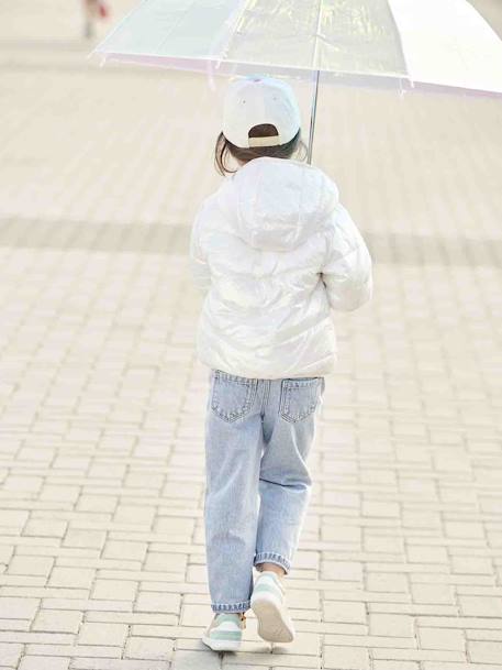 Losse boyfriendjeans voor meisjes. denimgrijs+double stone+stone - vertbaudet enfant 