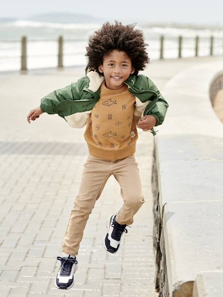 Gekleurde slim MorphologiK LARGE jongens beige+chocoladebruin+hemelsblauw+kaki+leiblauw+terracotta - vertbaudet enfant 