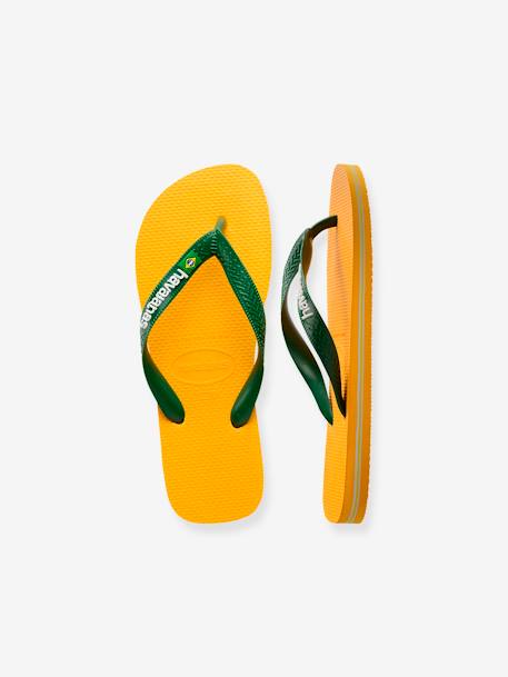 Teenslippers voor kinderen Brasil Logo HAVAIANAS® geel+perzik - vertbaudet enfant 