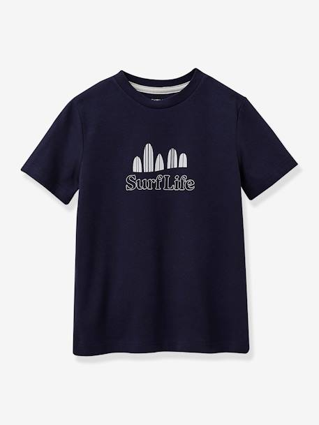 Shirt voor jongens - biologisch katoen CYRILLUS marineblauw - vertbaudet enfant 