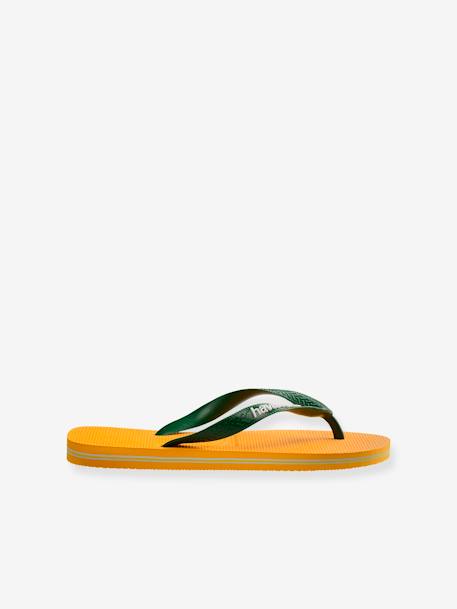 Teenslippers voor kinderen Brasil Logo HAVAIANAS® geel+perzik - vertbaudet enfant 