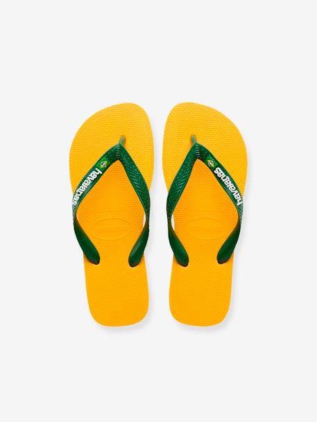 Teenslippers voor kinderen Brasil Logo HAVAIANAS® geel+perzik - vertbaudet enfant 