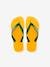 Teenslippers voor kinderen Brasil Logo HAVAIANAS® geel+perzik - vertbaudet enfant 