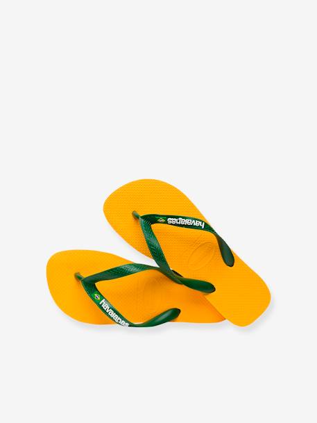 Teenslippers voor kinderen Brasil Logo HAVAIANAS® geel+perzik - vertbaudet enfant 