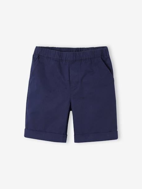 Net jongenshemd, Mao-kraag en korte broek blauw, gestreept - vertbaudet enfant 