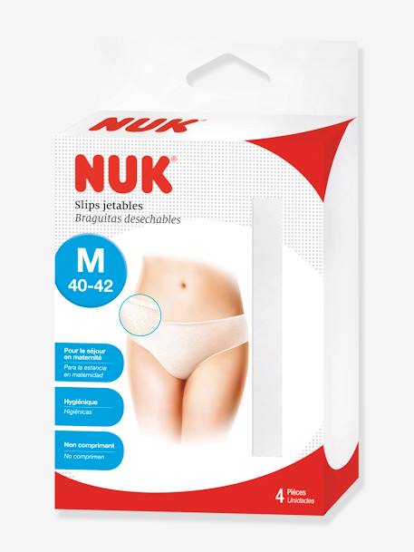 Set van 4 wegwerpslipjes NUK, maat M wit - vertbaudet enfant 