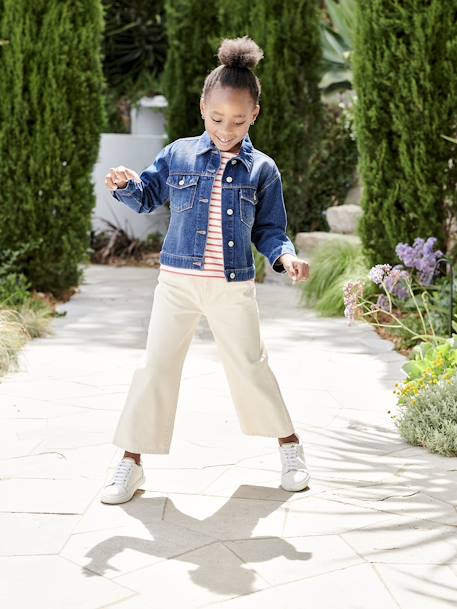 Spijkerjas in 'worker'-stijl meisjes jeansblauw+stone - vertbaudet enfant 