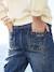 Jeans Mom fit MorphologiK meisjes heupomtrek MEDIUM double stone+jeansblauw - vertbaudet enfant 