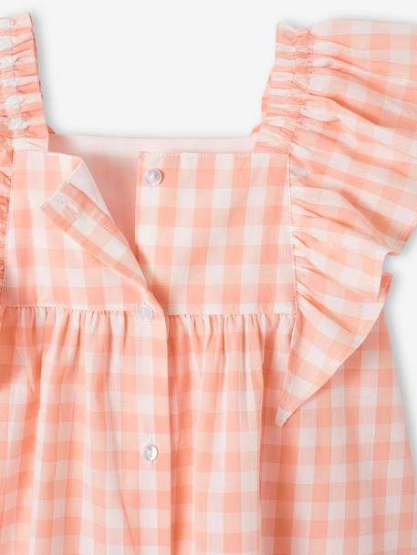 Babyjurk met ruches roze, bedrukt+roze, geruit - vertbaudet enfant 