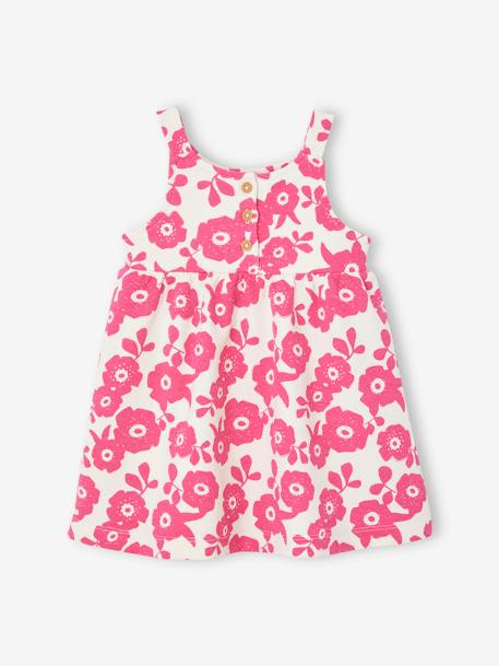 Mouwloze babyjurk fuchsia+lichtroze met print - vertbaudet enfant 