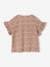 Geribd meisjes-T-shirt met bloemenprint beige+wit, bedrukt - vertbaudet enfant 