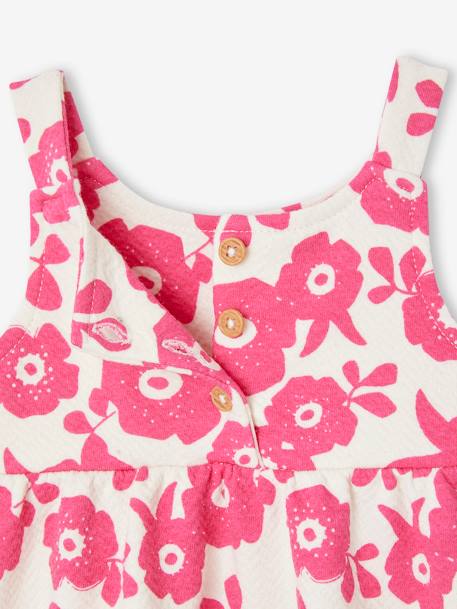 Mouwloze babyjurk fuchsia+lichtroze met print - vertbaudet enfant 