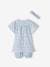 Set van seersucker jurk + short + band baby blauw, gestreept - vertbaudet enfant 